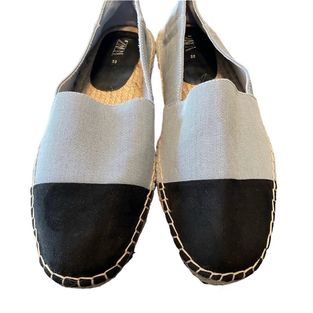 Zara Basic Collection Espadrilles -Size 8 / EU 39 Denim Blue/Black